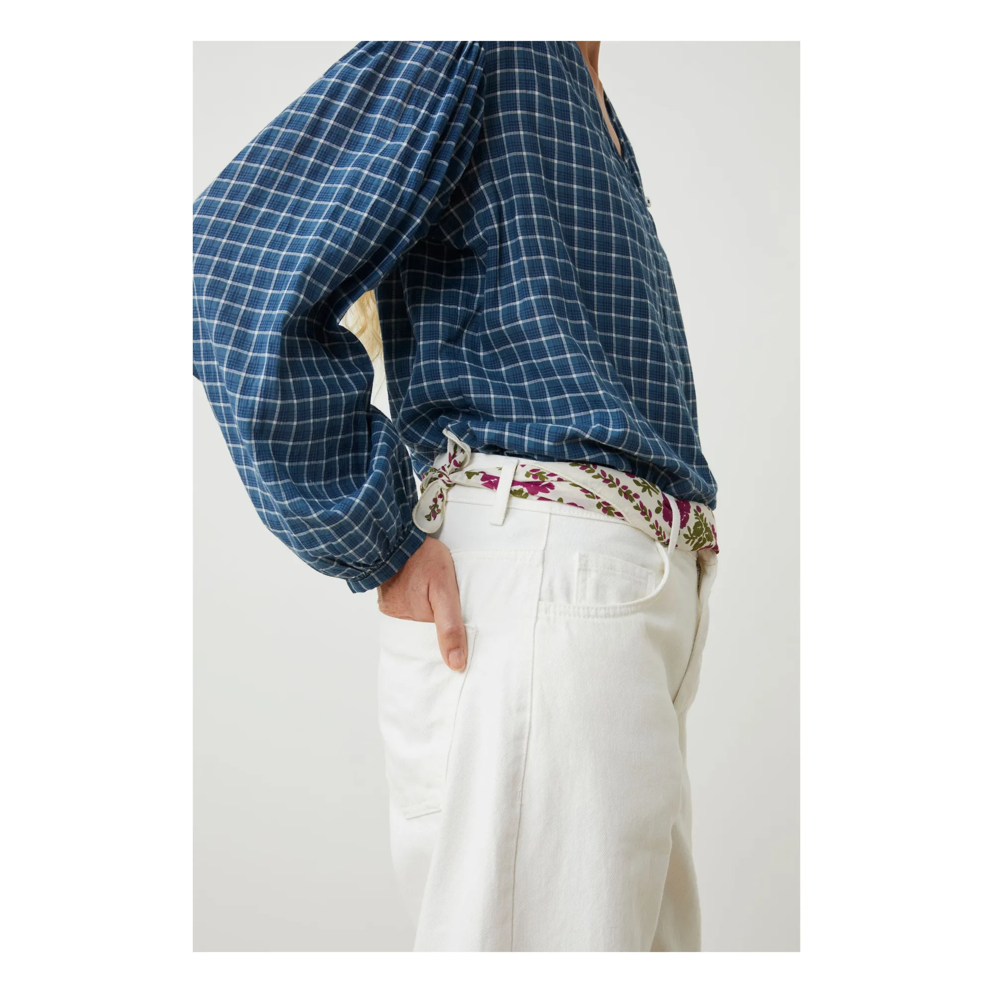 Foulard Fichu N°652 Coton | Ecru- Image produit n°2