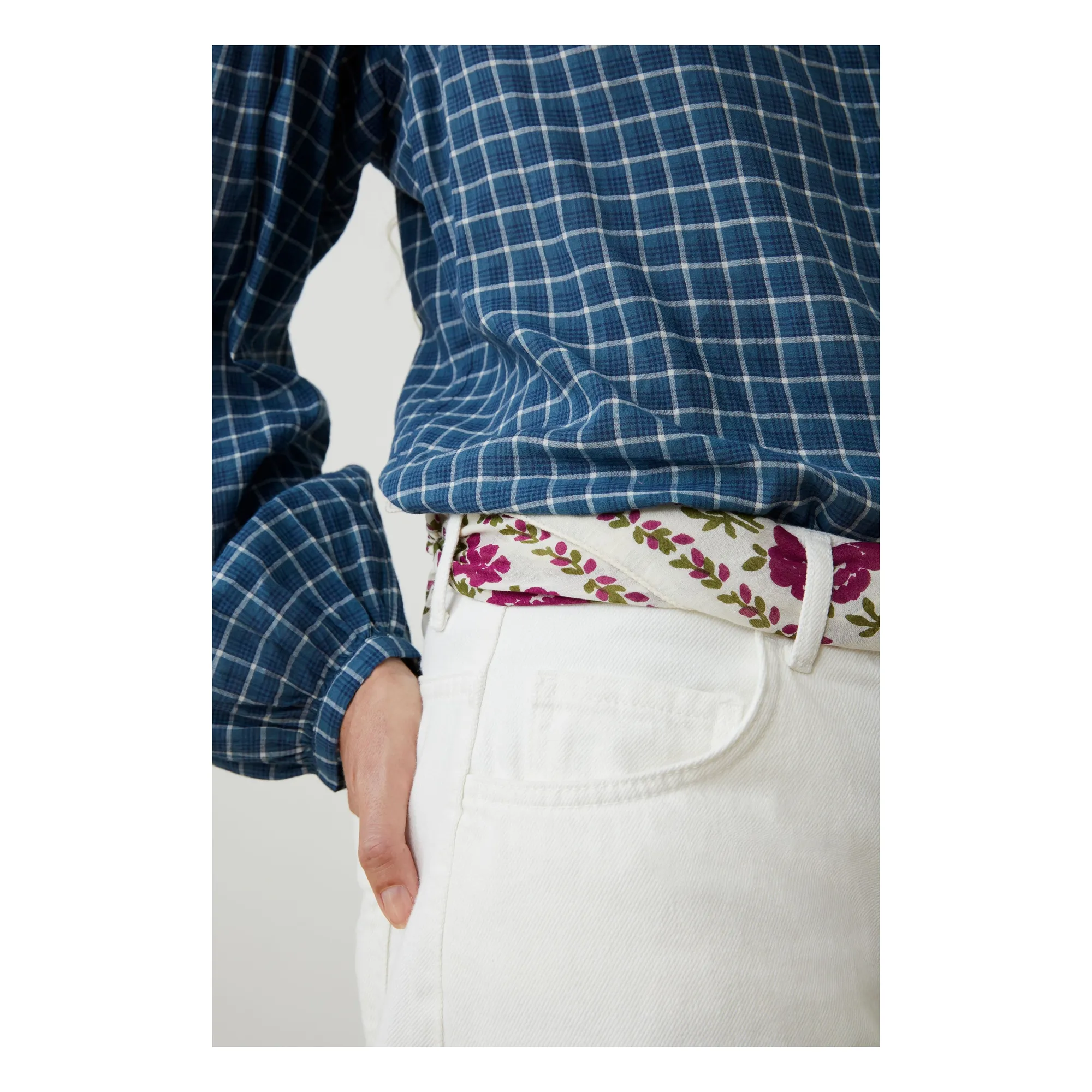 Foulard Fichu N°652 Coton | Ecru- Image produit n°1