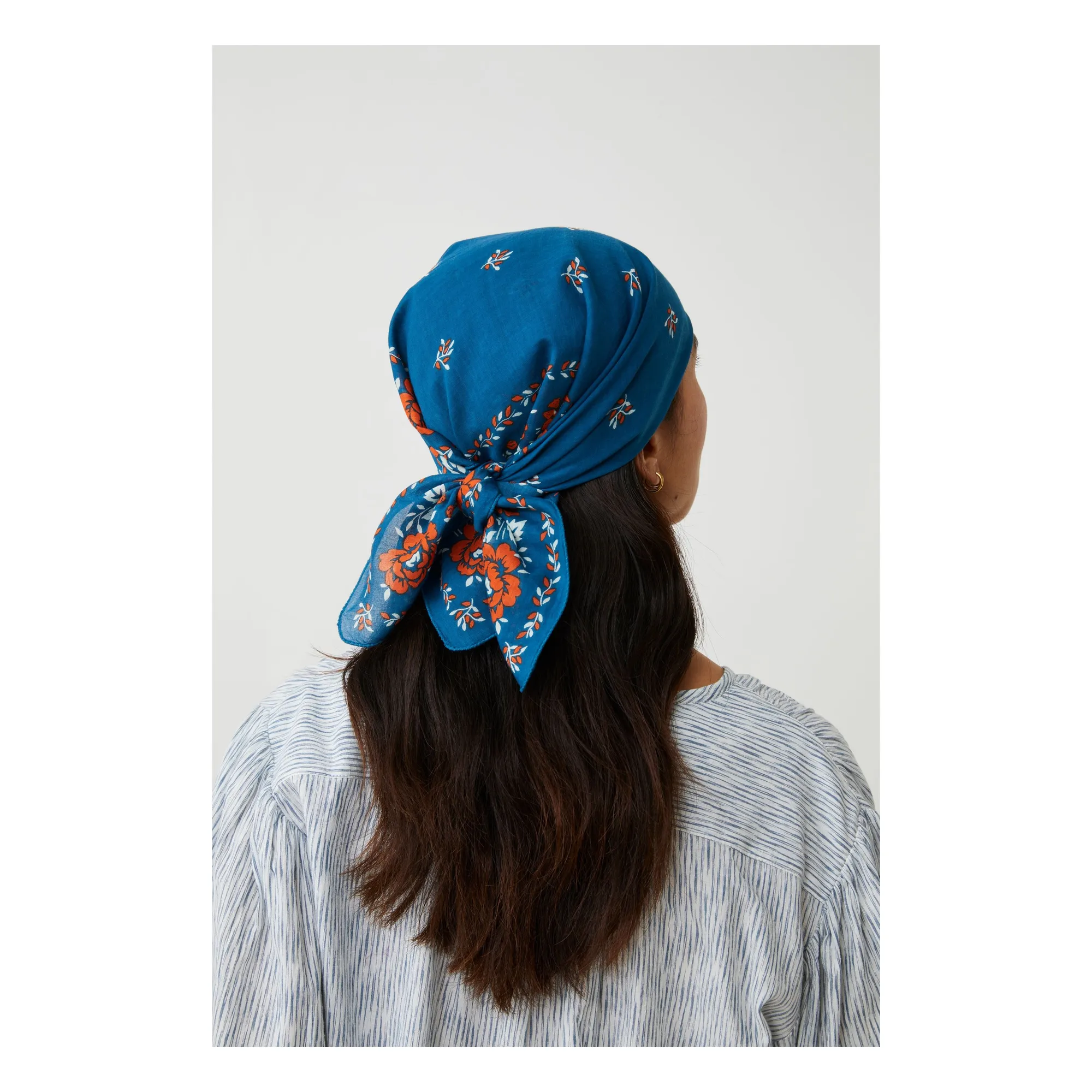Foulard Fichu N°652 Coton | Indigo- Image produit n°1