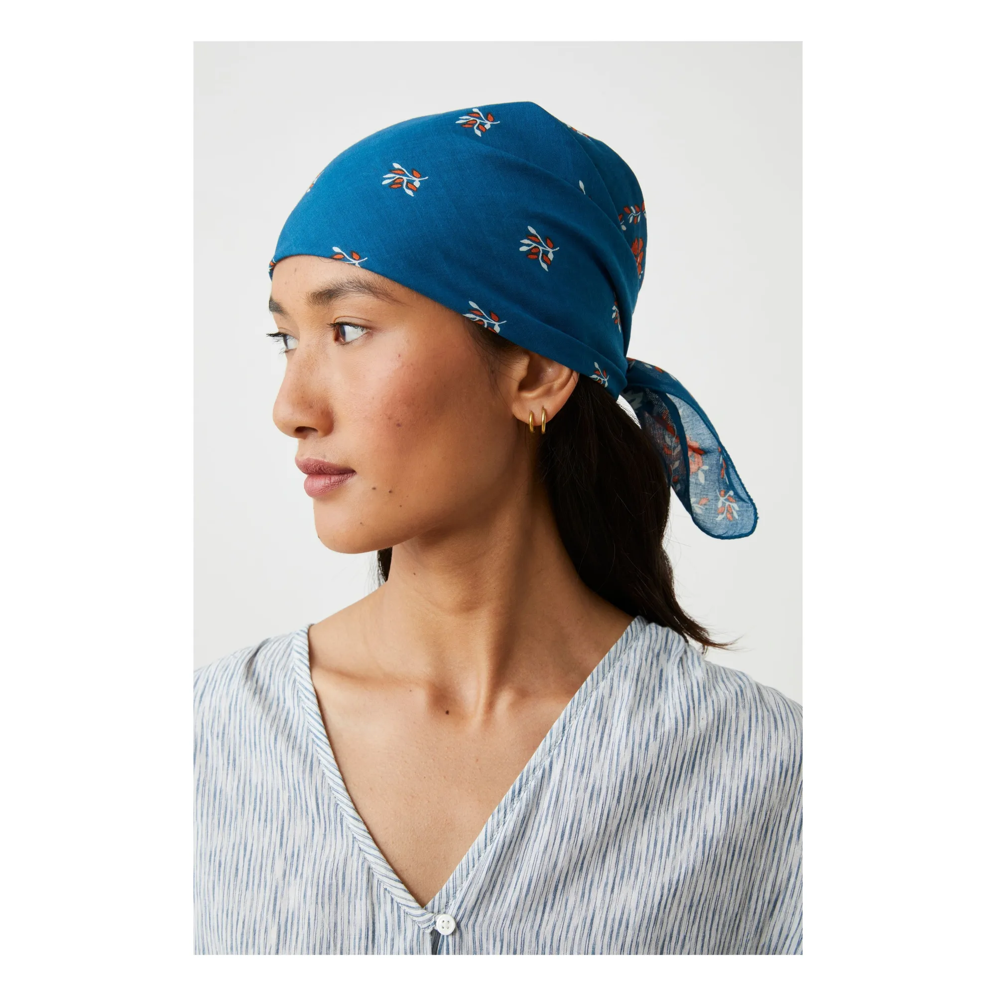 Foulard Fichu N°652 Coton | Indigo- Image produit n°0