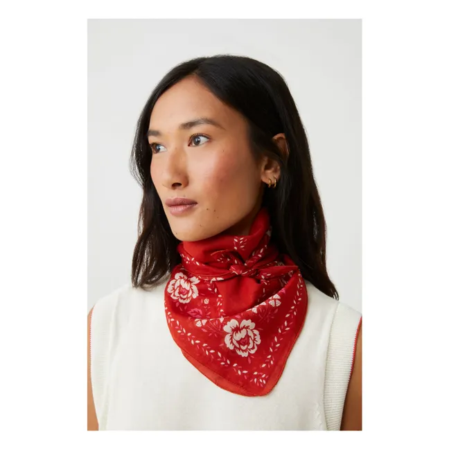 Foulard Fichu N°652 Coton | Rouge