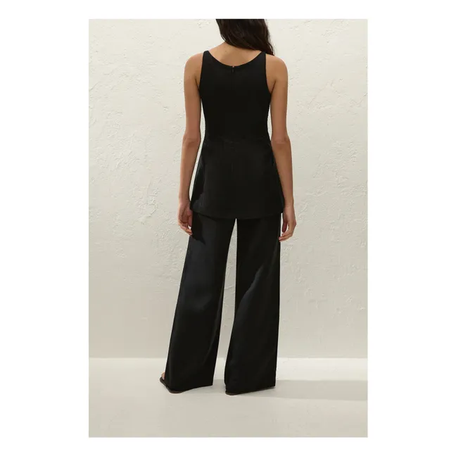 Syna Linen Pants | Black