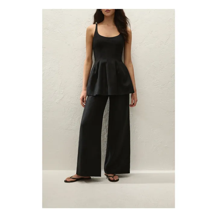 Top Syna de lino y algodón | Negro- Imagen del producto n°1