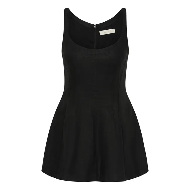 Top Syna de lino y algodón | Negro