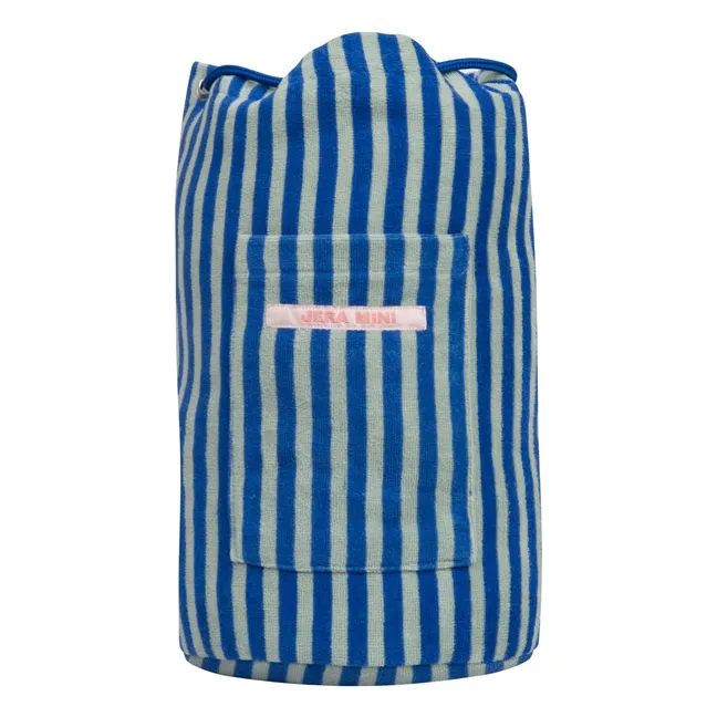 Striped Terry Pocket Backpack | Green water
