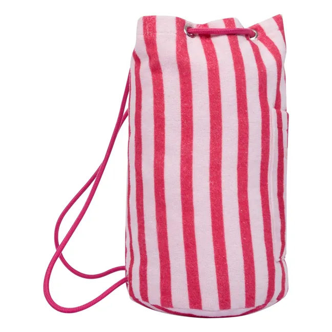 Striped Terry Pocket Backpack | Pink
