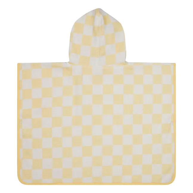 Poncho de Bain Carreaux Eponge | Jaune pâle