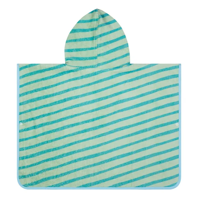 Poncho de Bain Rayé Eponge | Vert