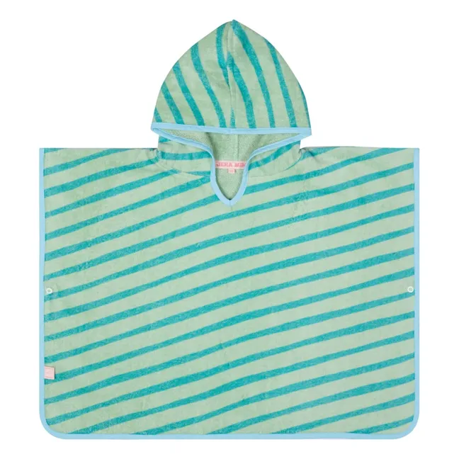 Poncho de Bain Rayé Eponge | Vert