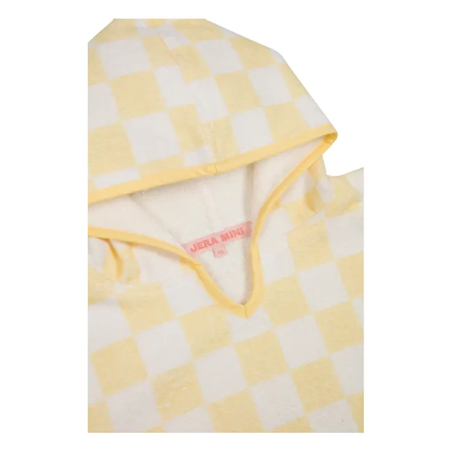 Poncho de Bain Carreaux Eponge | Jaune pâle