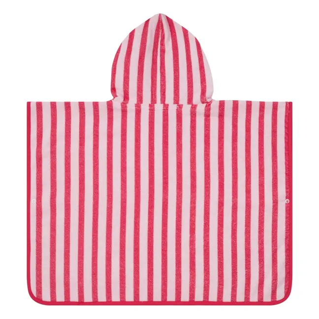 Poncho de Bain Rayé Eponge | Rose