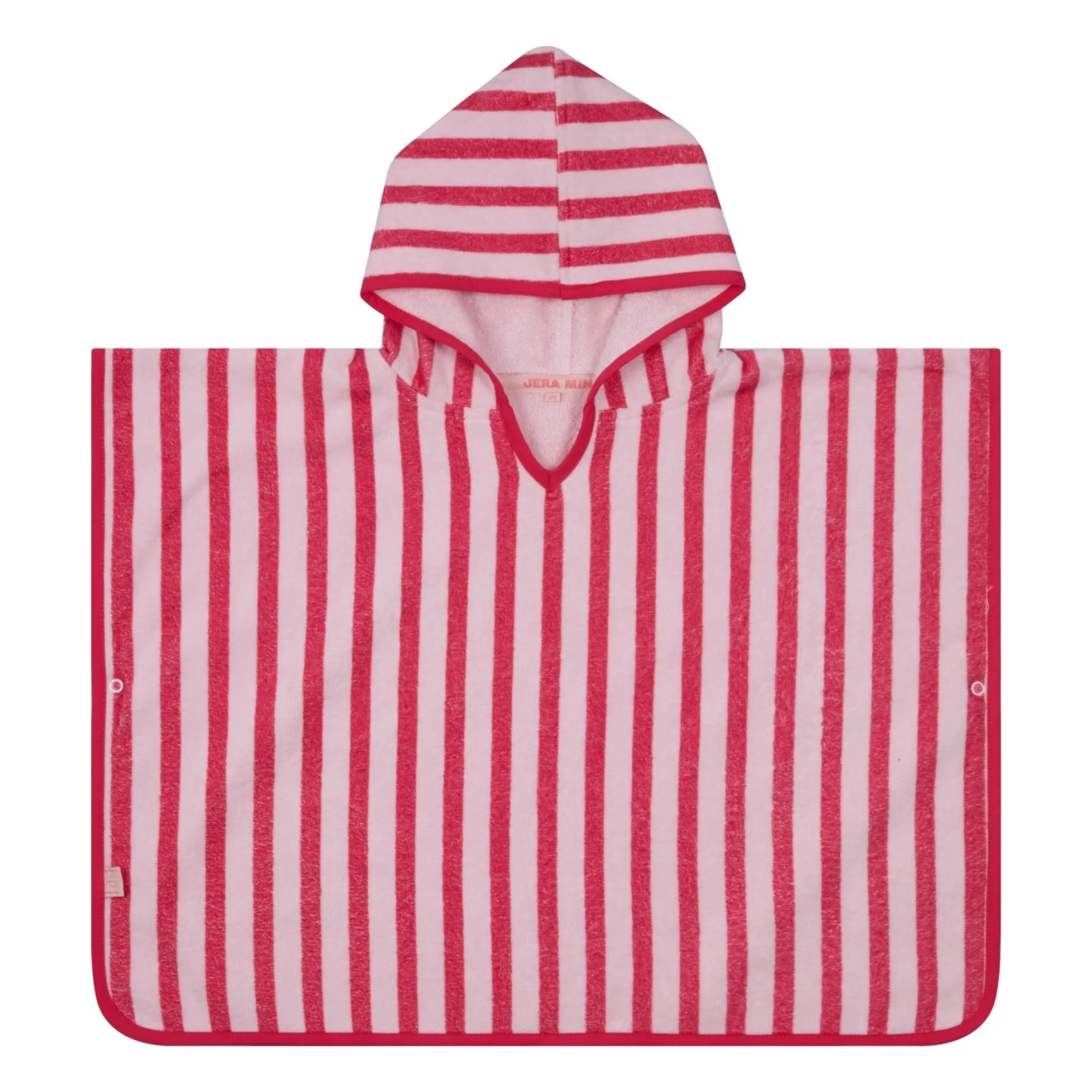 Jera Mini Pink Striped Towelling Bath Poncho