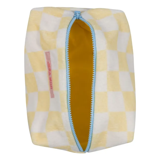 Trousse de Toilette Carreaux Eponge | Jaune pâle