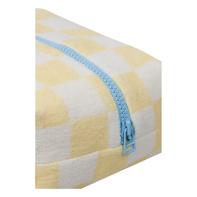 Trousse de Toilette Carreaux Eponge | Jaune pâle