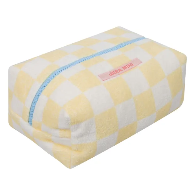Trousse de Toilette Carreaux Eponge | Jaune pâle