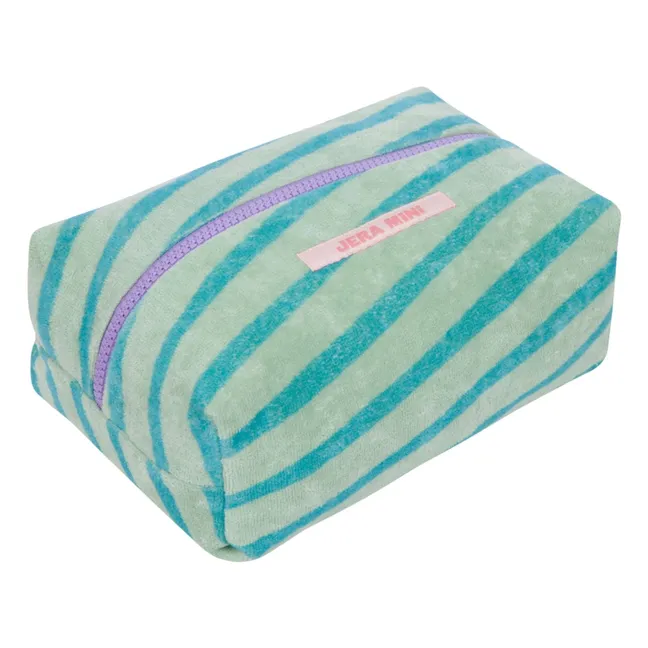 Trousse de Toilette Rayée Eponge | Bleu ciel