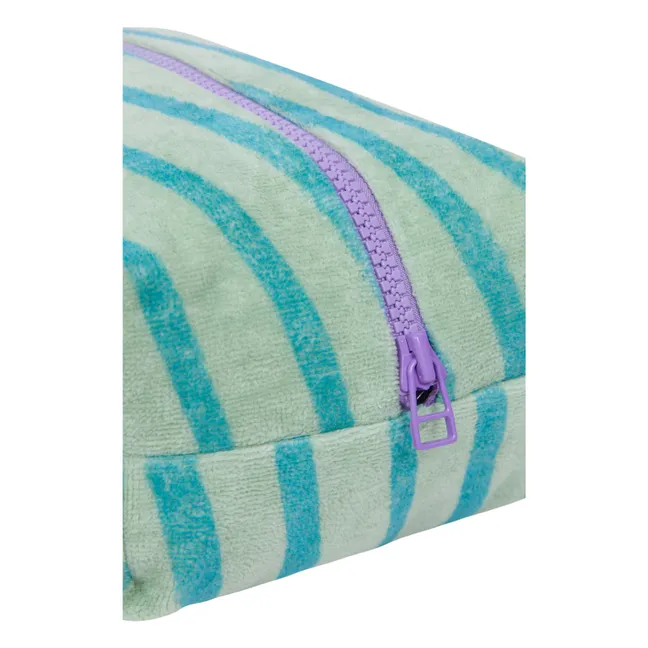 Trousse de Toilette Rayée Eponge | Bleu ciel