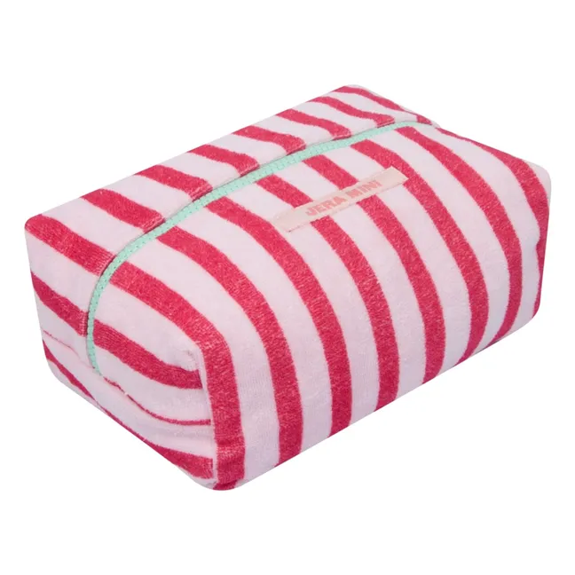 Trousse de Toilette Rayée Eponge | Rose