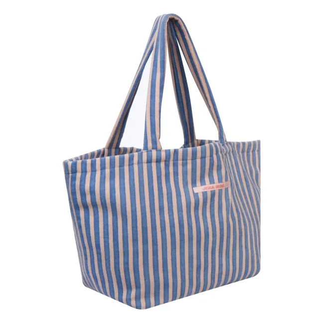 Striped Terry Beach Bag | Royal blue