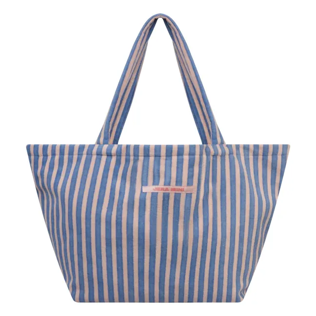Striped Terry Beach Bag | Royal blue