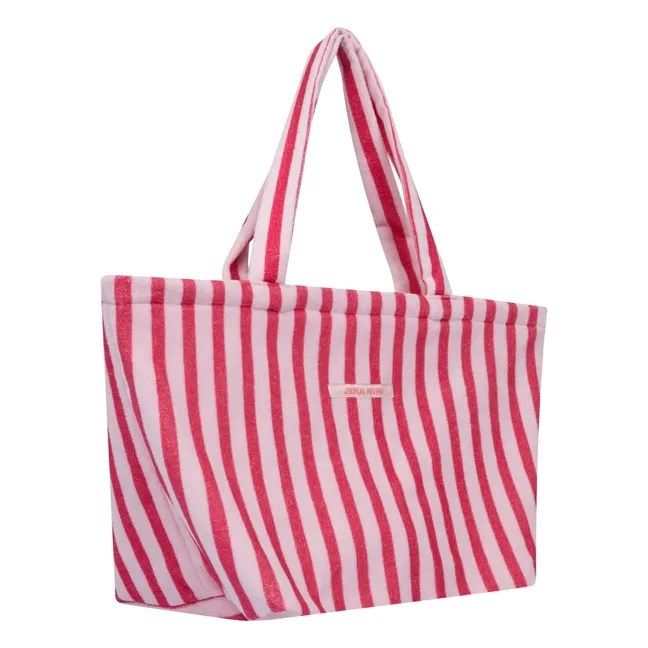 Striped Terry Beach Bag | Pink