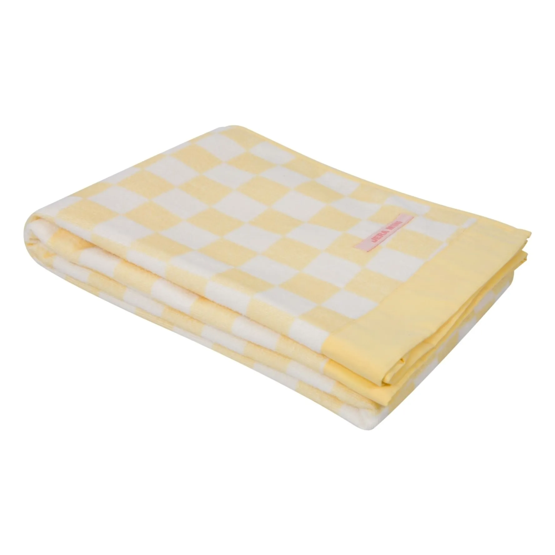 Jera Mini Pale Yellow Carreaux Eponge Beach Towel