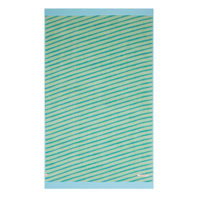 Serviette de Plage Rayée Eponge | Vert