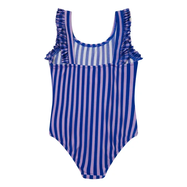 Bañador de rayas con volantes | Azul Marino