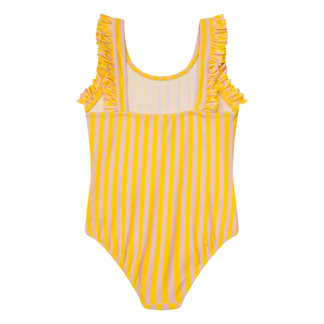 Maillot de Bain Volants Rayé | Jaune