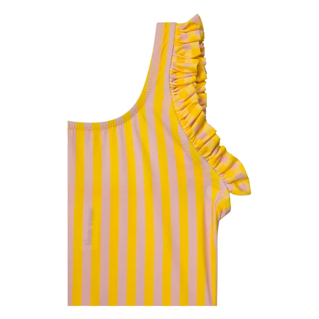 Maillot de Bain Volants Rayé | Jaune