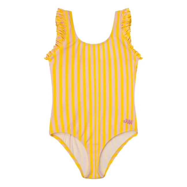 Maillot de Bain Volants Rayé | Jaune