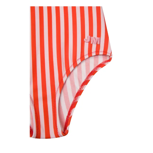 Bañador de rayas con volantes | Rojo