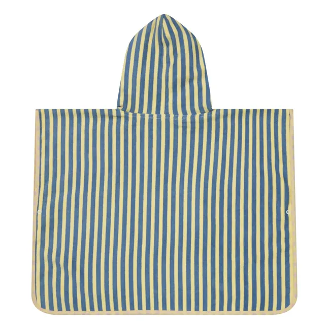 Poncho de Bain Rayé Eponge | Jaune pâle