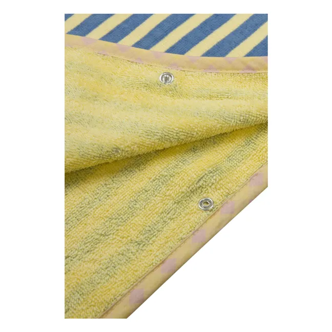 Poncho de Bain Rayé Eponge | Jaune pâle