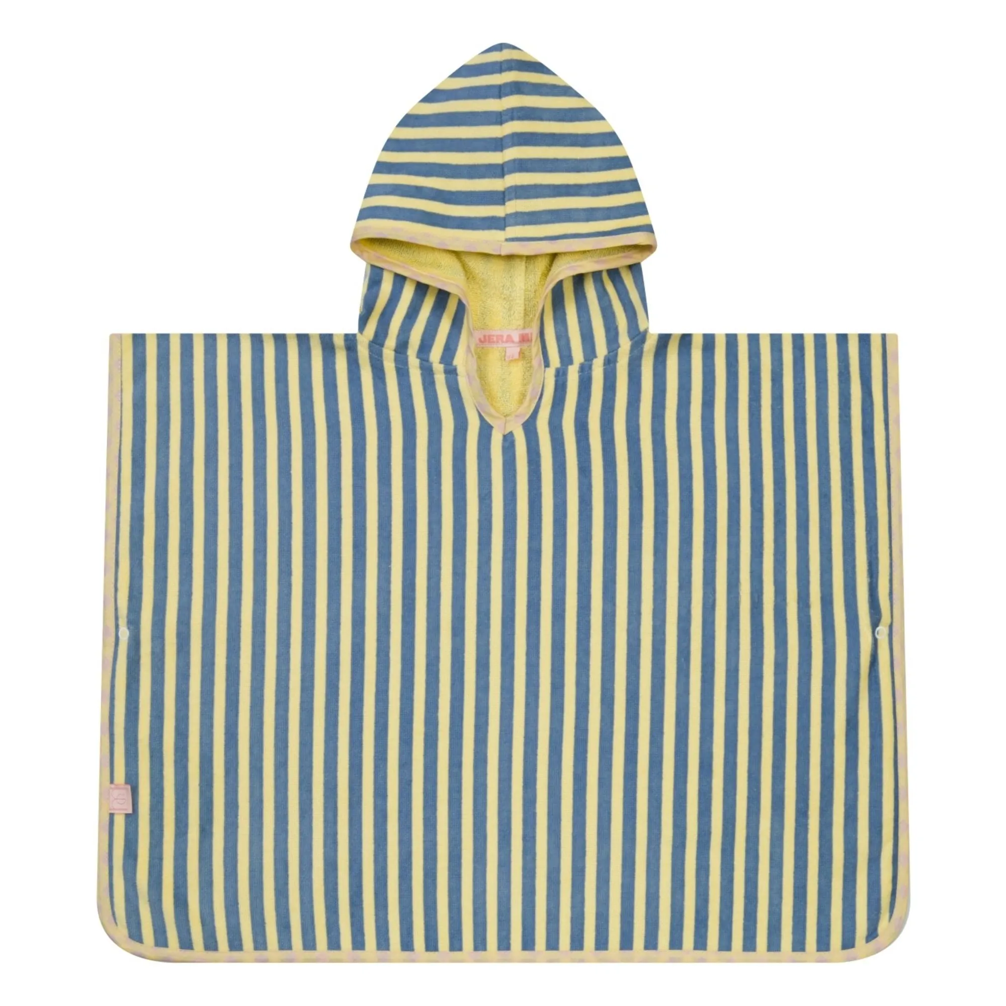 Jera Mini Pale Yellow Striped Towelling Bath Poncho
