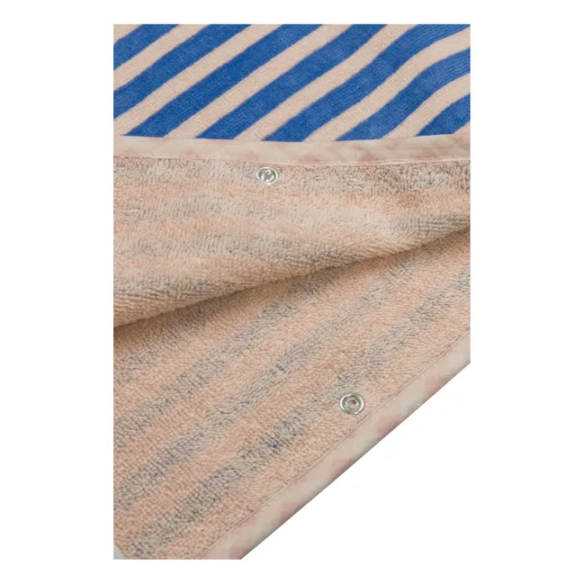 Poncho de Bain Rayé Eponge | Rose pâle