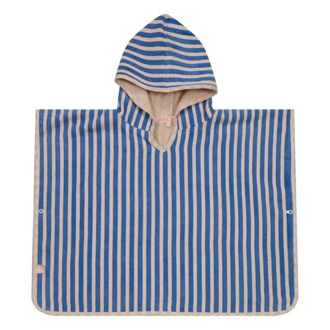 Poncho de Bain Rayé Eponge | Rose pâle