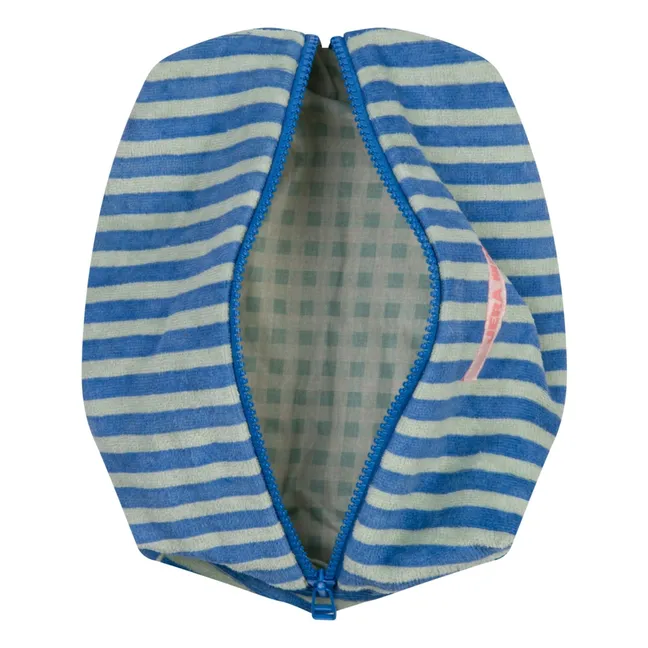 Trousse Rayée Eponge | Vert d'eau