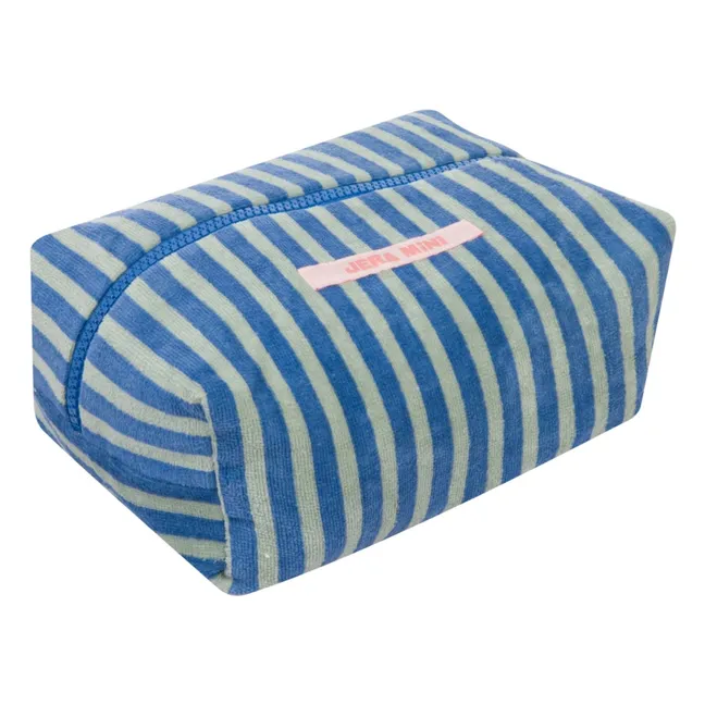 Trousse Rayée Eponge | Vert d'eau