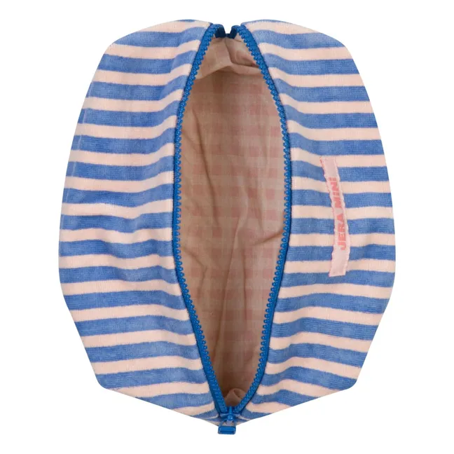 Trousse Rayée Eponge | Bleu roi