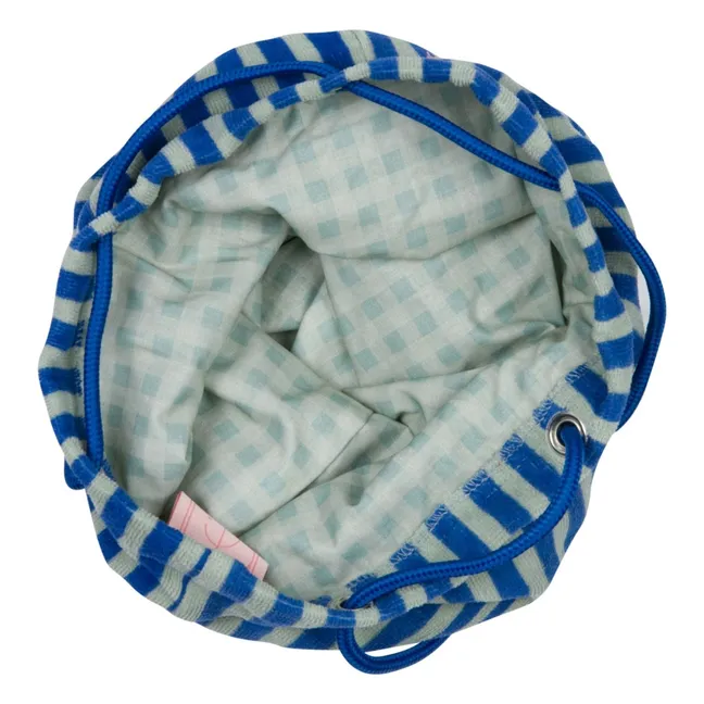 Striped Terry Pocket Backpack | Green water