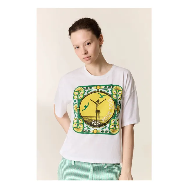 T-shirt Feel Your Soul Coton Bio | Blanc