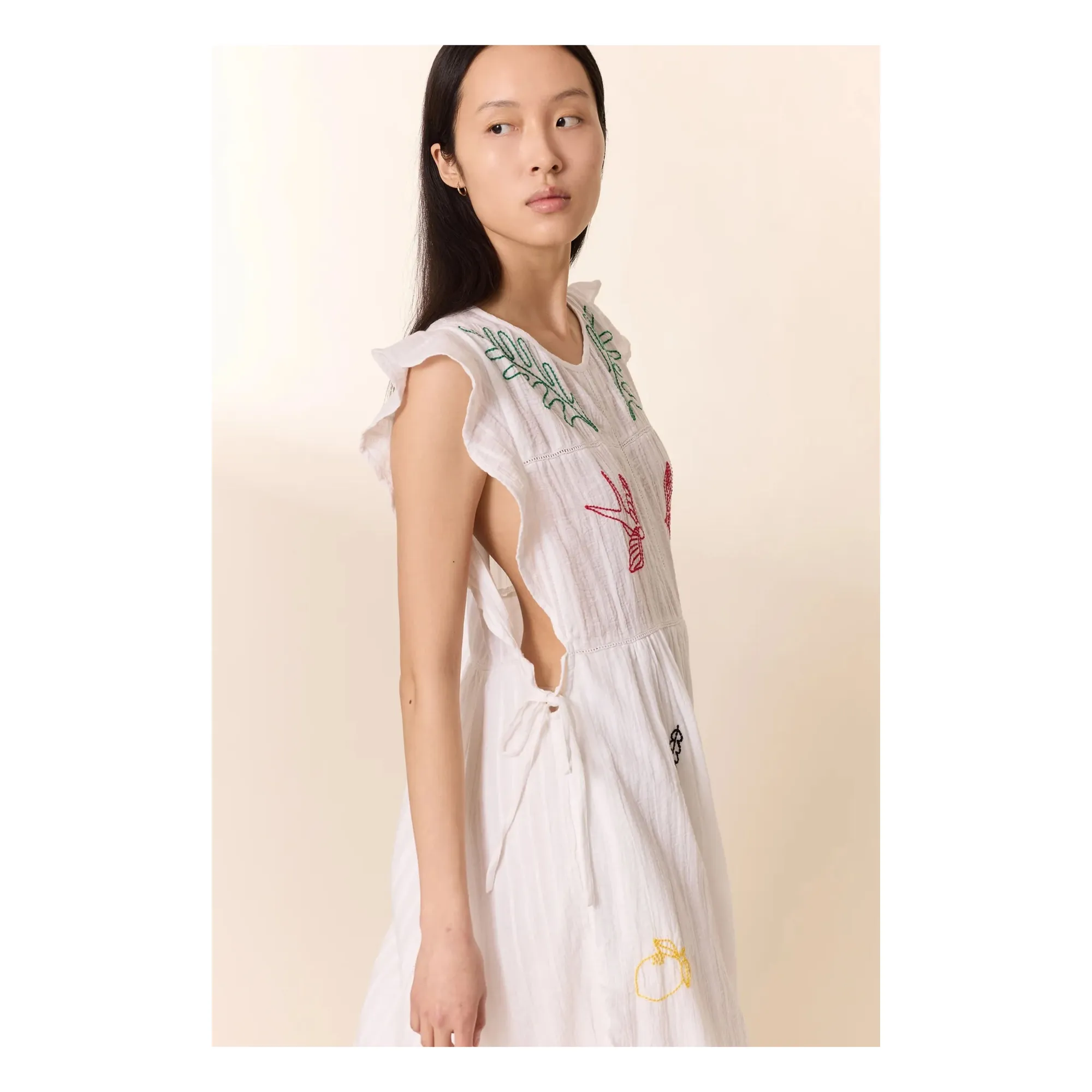 Robe Room Coton Bio | Blanc- Image produit n°4