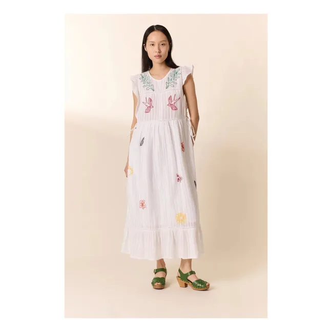 Vestido de habitación de algodón orgánico | Blanco