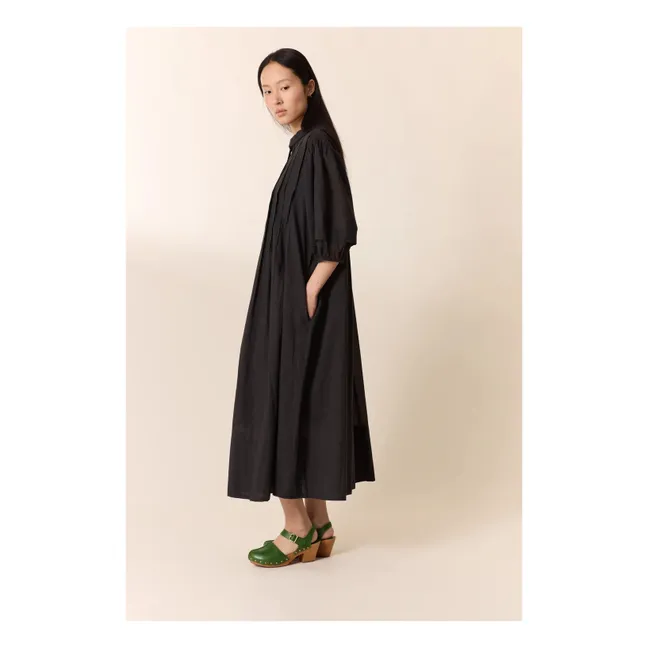 Vestido de algodón orgánico Roca | Carbón