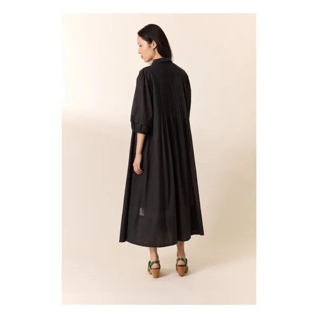 Vestido de algodón orgánico Roca | Carbón