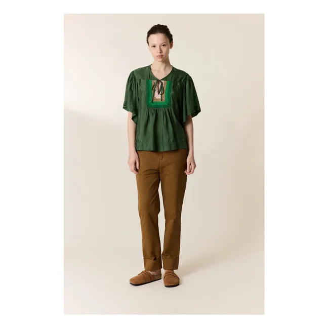 Blusa de ganchillo Cocto | Verde