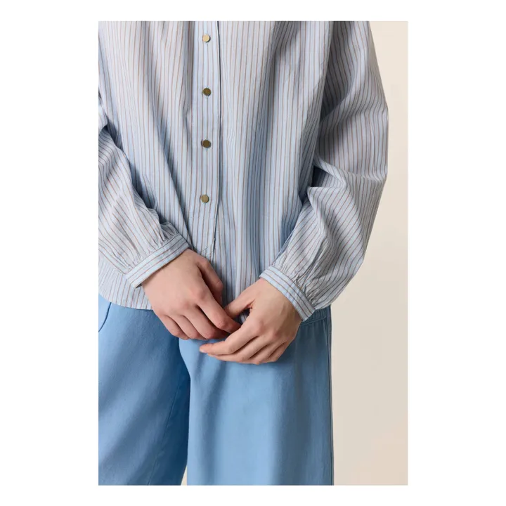 Blusas de algodón ecológico Cirus Stripes | Azul- Imagen del producto n°4