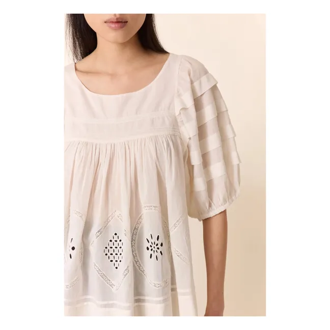 Blusa Cindie de algodón orgánico | Blanco