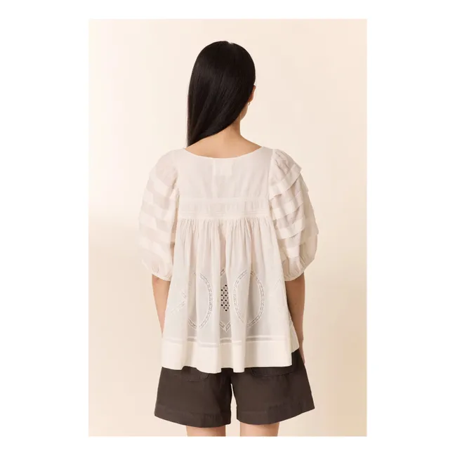 Blusa Cindie de algodón orgánico | Blanco